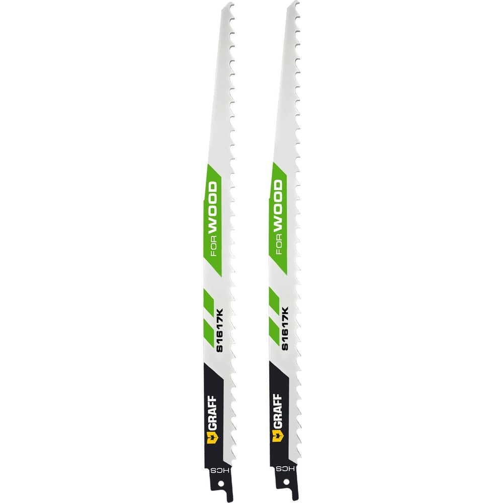 Изображение товара Полотно для сабельной пилы GRAFF по дереву 300 мм 2 шт. S1617K HCS