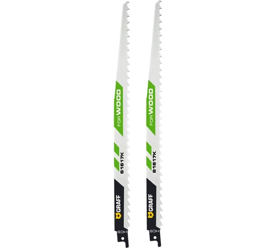 Изображение товара Полотно для сабельной пилы GRAFF по дереву 300 мм S1617K HCS, 2 шт. в блистере 191300