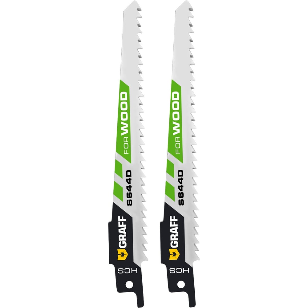 Изображение товара Полотно для сабельной пилы GRAFF по дереву 150 мм S644D HCS 2 шт.