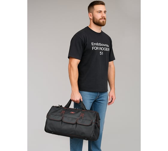 Изображение товара Сумка для инструментов DELI Black Edition DL430904 (50х34х25 см, 17 карманов, ткань Oxford 600D) 215847