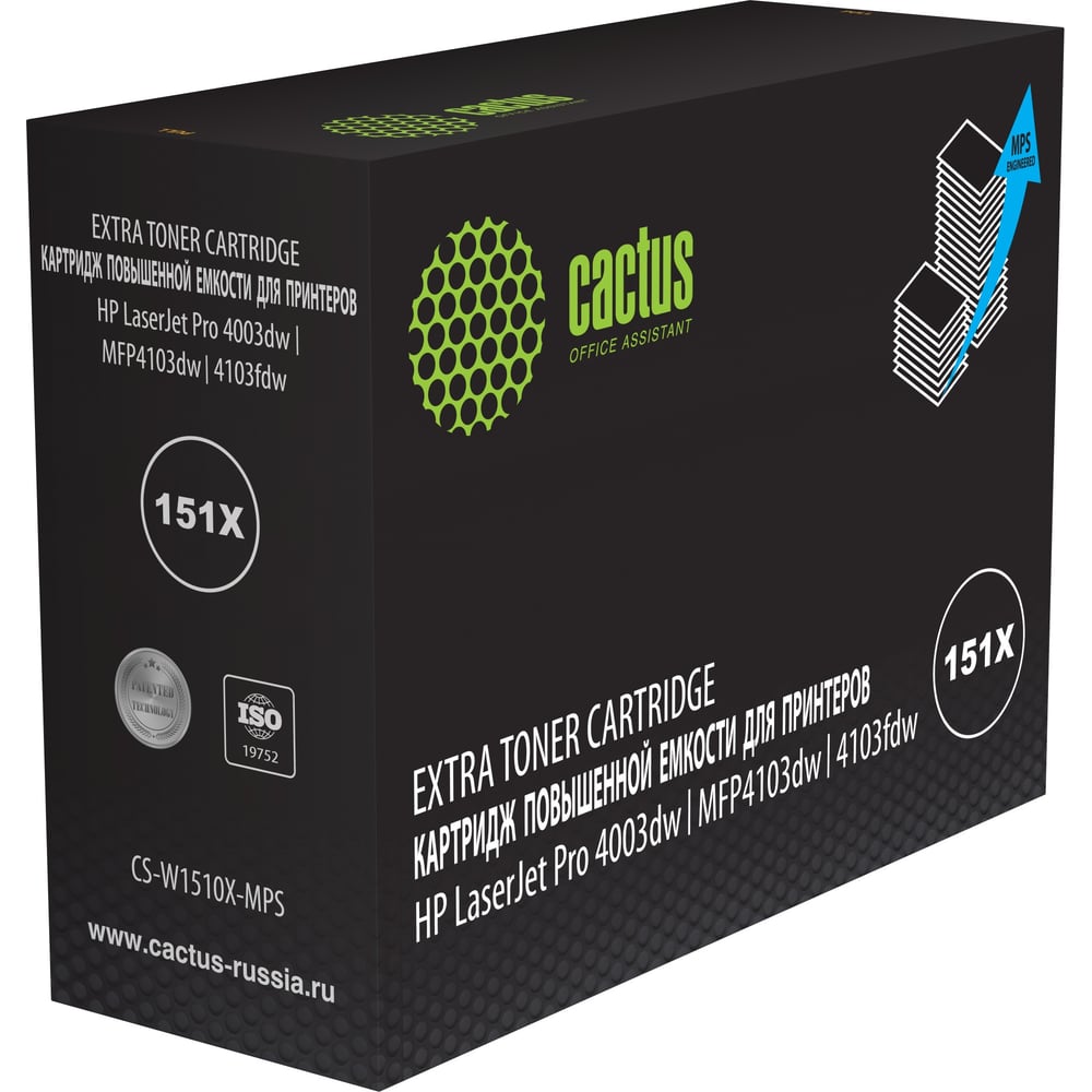 Изображение товара Картридж лазерный Cactus CS-W1510X-MPS 151X черный для HP LaserJet Pro 4003dw