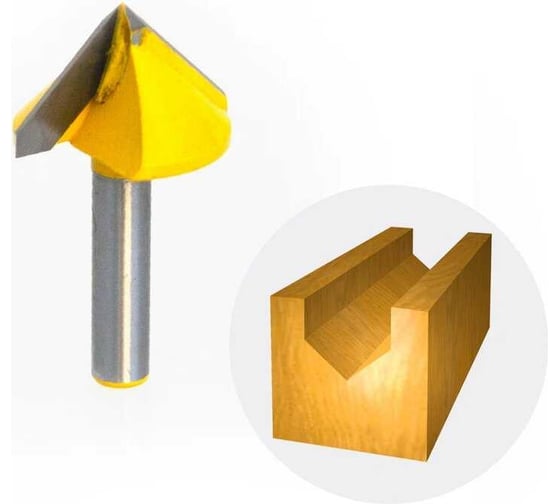 Изображение товара Фреза пазовая галтельная V-образная 90° 32х18 мм, хвостовик 8 мм VIRA 553391