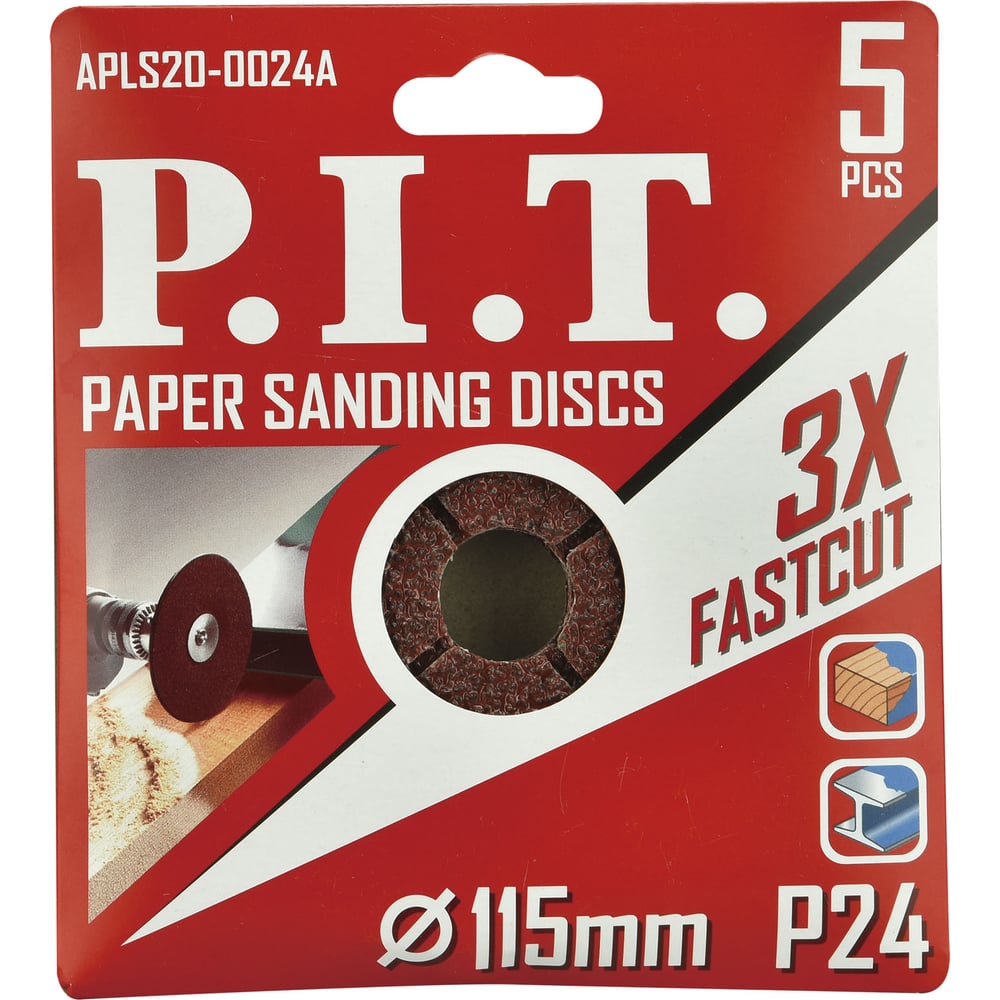Изображение товара Круг шлифовальный фибровый P.I.T. 115x0,8 мм P24 для металла и дерева