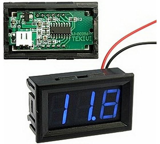 Изображение товара Цифровой вольтметр RUICHI V27T-DL Blue, 3.2-30V 97670