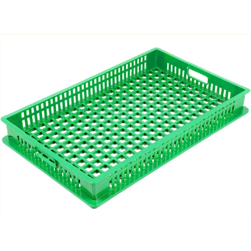 Изображение товара Ящик пэ 740х465х95 перфорированный зеленый Тара.ру