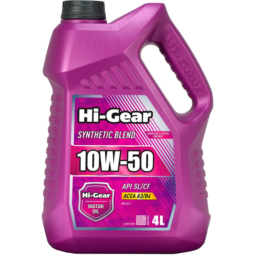 Изображение товара Масло моторное полусинтетическое 10W-50 SL/CF 4л Hi-Gear HGL1514