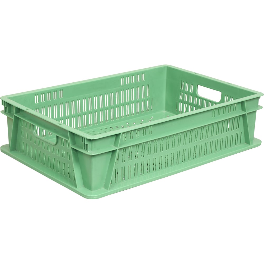 Изображение товара Ящик п/э 600х400х150 с перфорацией зеленый Тара.ру