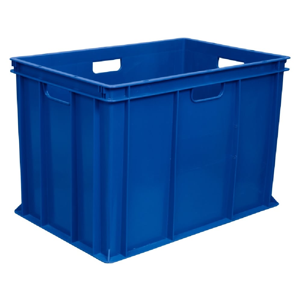 Изображение товара Ящик п/э 600х400х410 синий стойкий морозостойкий универсальный