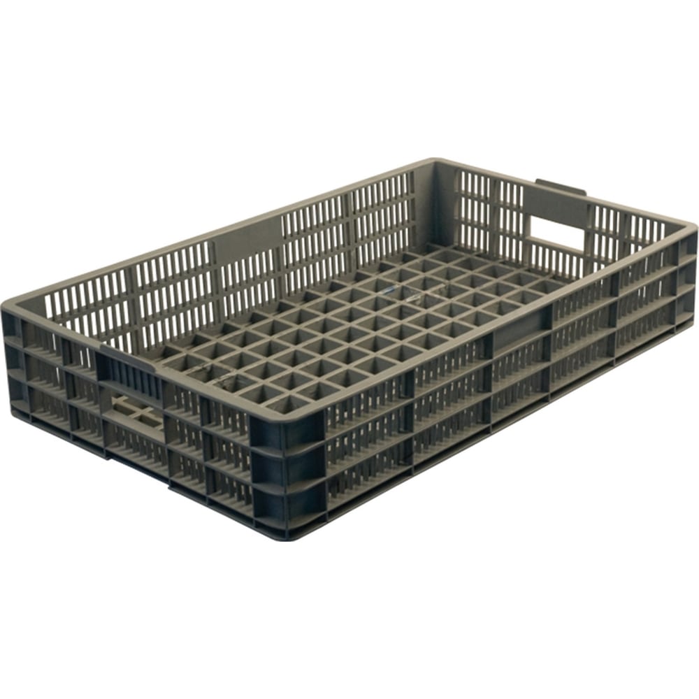 Изображение товара Пластиковый хлебный ящик 740х465х145 мм сборный серый Тара.ру