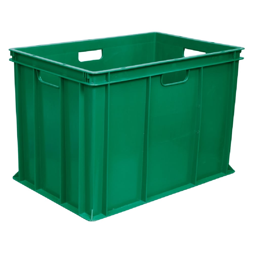 Изображение товара Ящик п/э 600х400х410 сплошной зеленый от Тара.ру