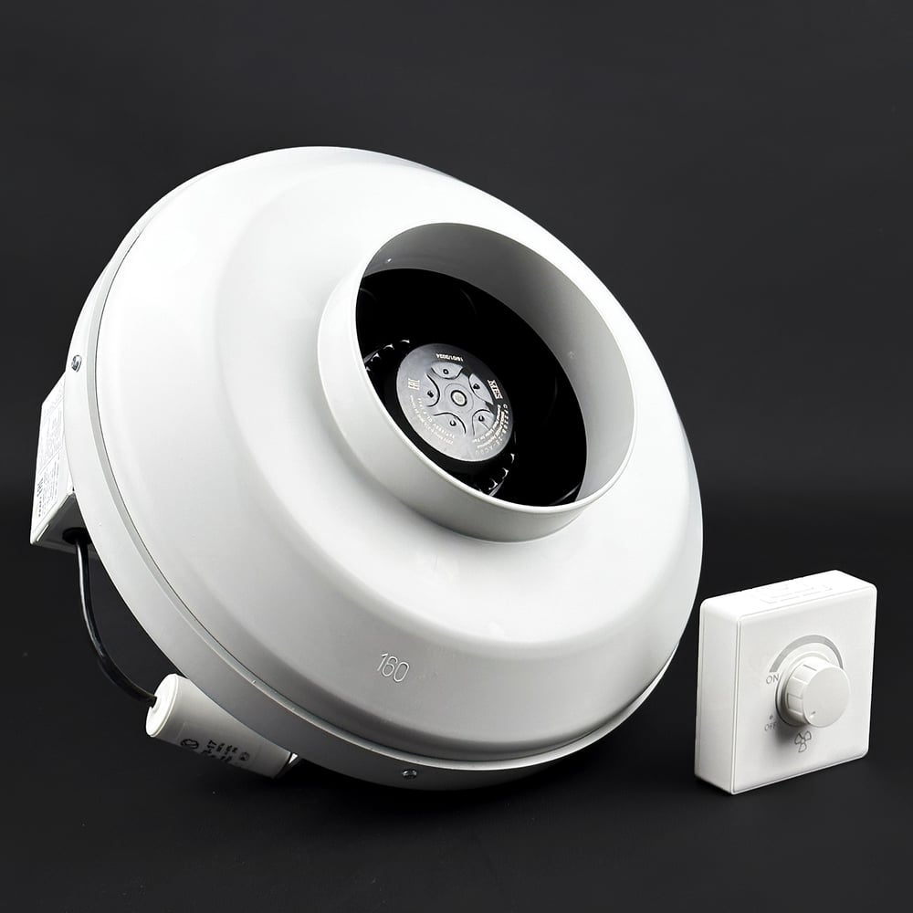 Изображение товара Канальный вентилятор KRAFTAIR ВКК-160V с регулятором скорости для дома и офиса