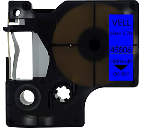 Изображение товара Лента  VL-D-S0720860/45806 (19 мм х 7 м, черный на синем) Vell 328676