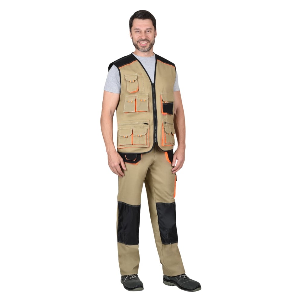 Изображение товара Жилет СИРИУС МАНХЕТТЕН песочный с оранжевым и черным р.104-108