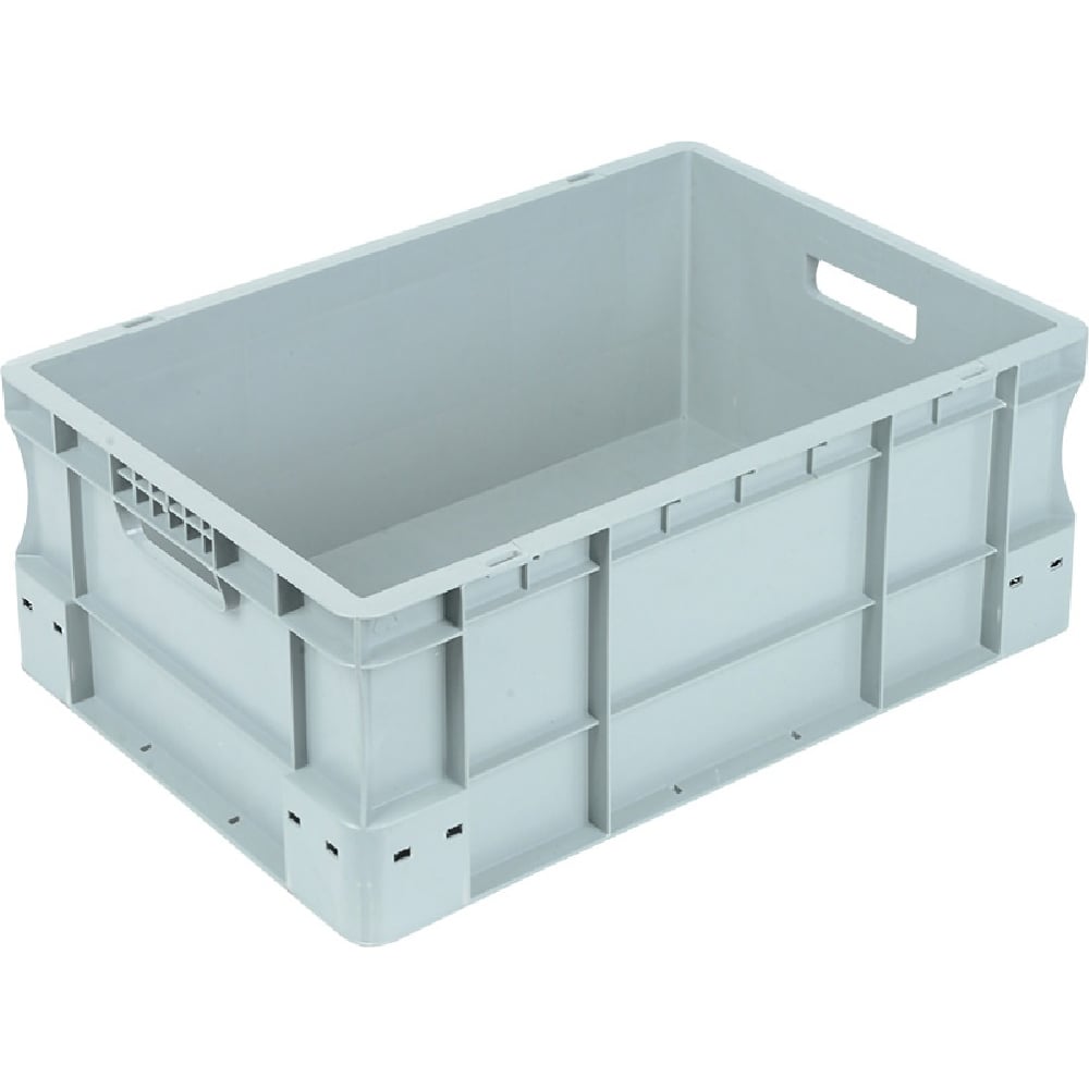 Изображение товара Ящик п/п 600х400х230 с ручками усиленный из полипропилена серый Sembol Plastik