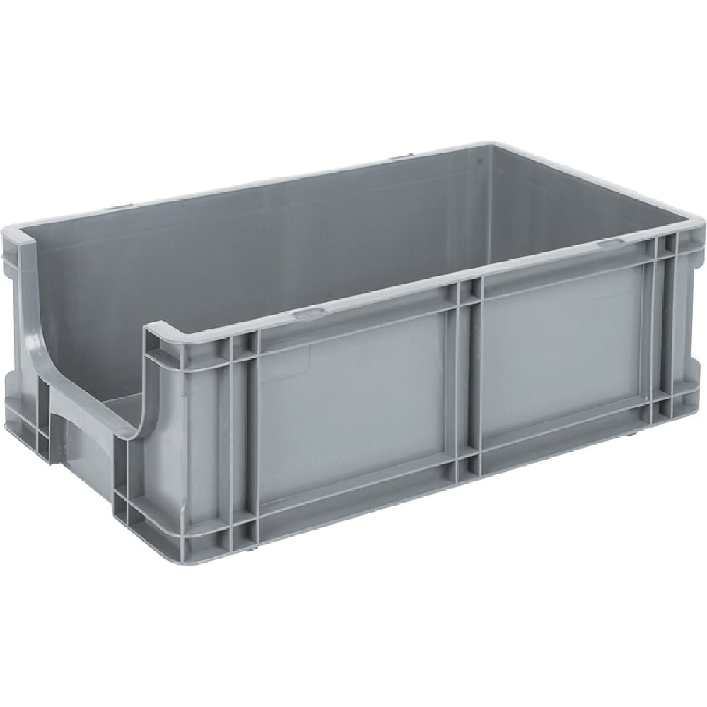 Изображение товара Ящик п/п 510х260х180 усиленный из полипропилена с ручкой серый Sembol Plastik