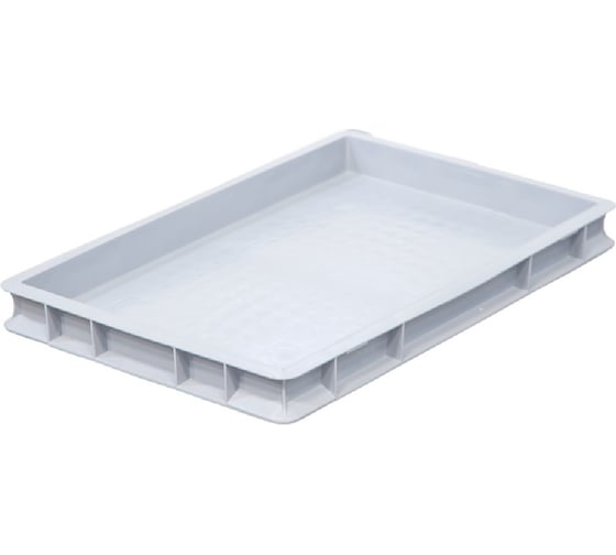 Изображение товара Ящик п/п 600х400х60 сплошной, усиленное дно, цв. серый Sembol Plastik 26615