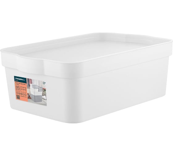 Изображение товара Ящик п/п 320х211х110 6л. для хранения, с крышкой, вкладываемый цв. белый Blocker 36173