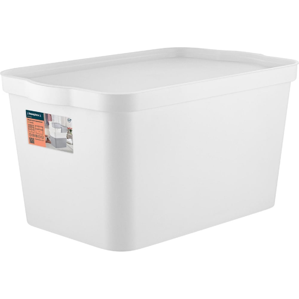 Изображение товара Ящик для хранения 24л с крышкой белый сборный из полипропилена Blocker 36170