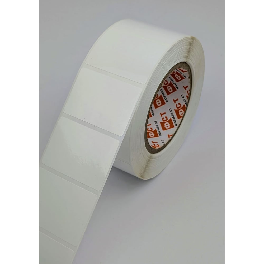 Изображение товара Этикетка в рулоне 30x20 мм из белого полипропилена с клеем 3000 шт