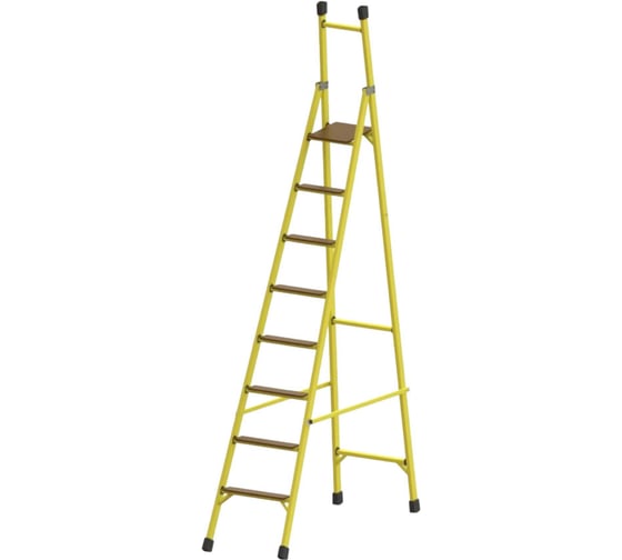 Изображение товара Стремянка стеклопластиковая диэлектрическая ООО "ЛУЧ" с вертикальной опорой с широкими ступенями CCВ-3,3Ш-Ф55П