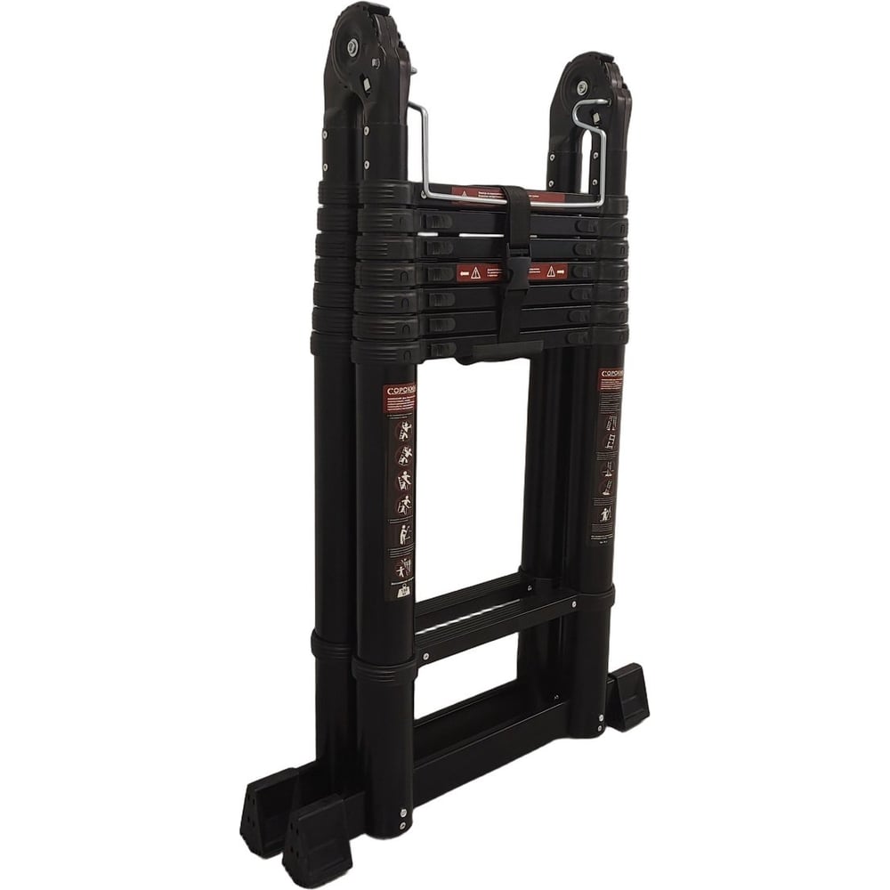 Изображение товара Телескопическая лестница-стремянка Сорокин 6,6 метра полупрофессиональная алюминиевая