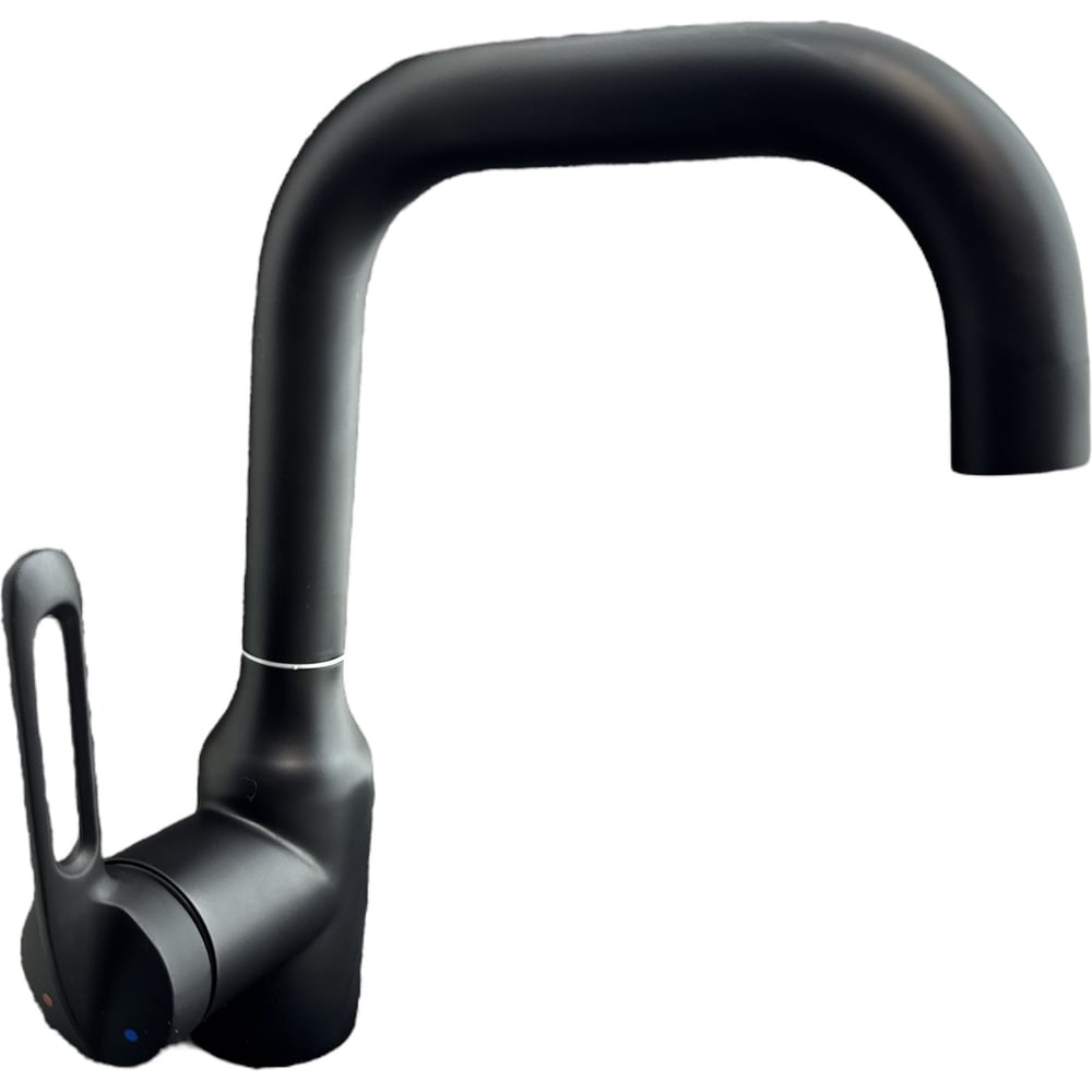 Изображение товара OUTE черный смеситель для умывальника однорычажный с поворотным изливом