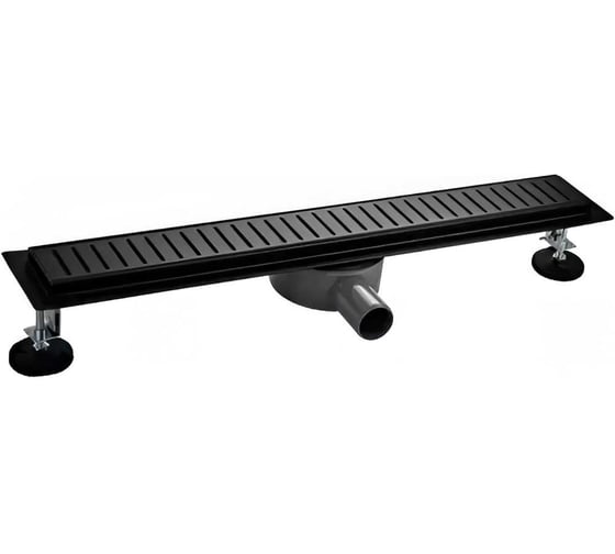 Изображение товара Трап ООО ПКФ Сварком д= 50 горизонтальный нерж сталь, линейный 600х70 мм, сухой затвор, черный (уп/1шт) СанТех s065698