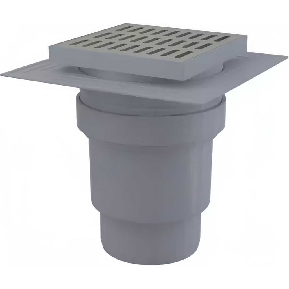 Изображение товара Трап Сварком СанТех s044502 Вертикальный пластиковый с нержавеющей решеткой 150х150