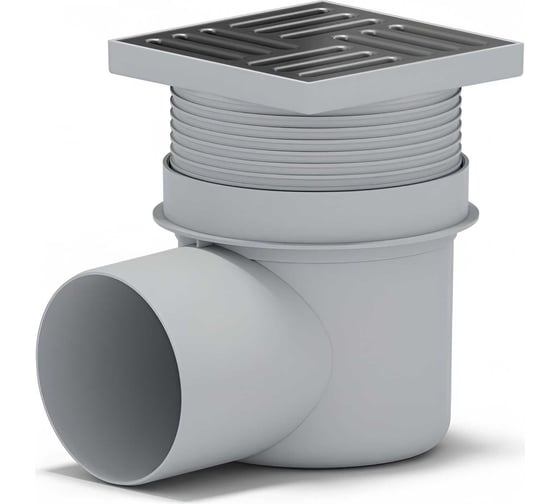 Изображение товара Трап ООО ПКФ Сварком д=110 горизонтальный пласт, решетка нерж.150х150, сухой (уп/1шт) СанТех s038071