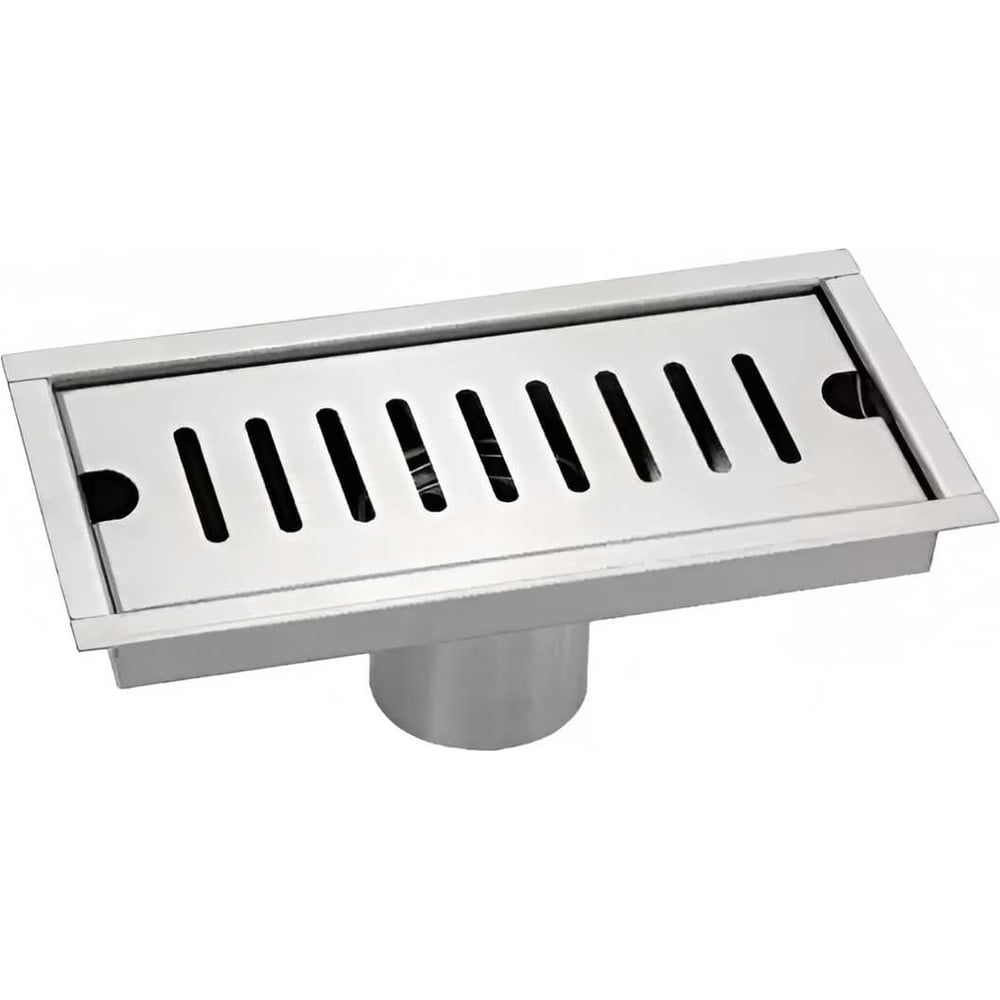 Изображение товара Трап из нержавеющей стали д=50 вертикальный с гидрозатвором 200x100 мм Изображение товара Трап из нержавеющей стали д=50 вертикальный с гидрозатвором 200x100 мм