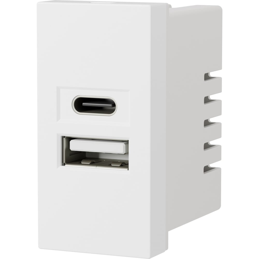 Изображение товара Розетка модульная Экопласт USB 45х22.5мм с мощностью 2.1 А