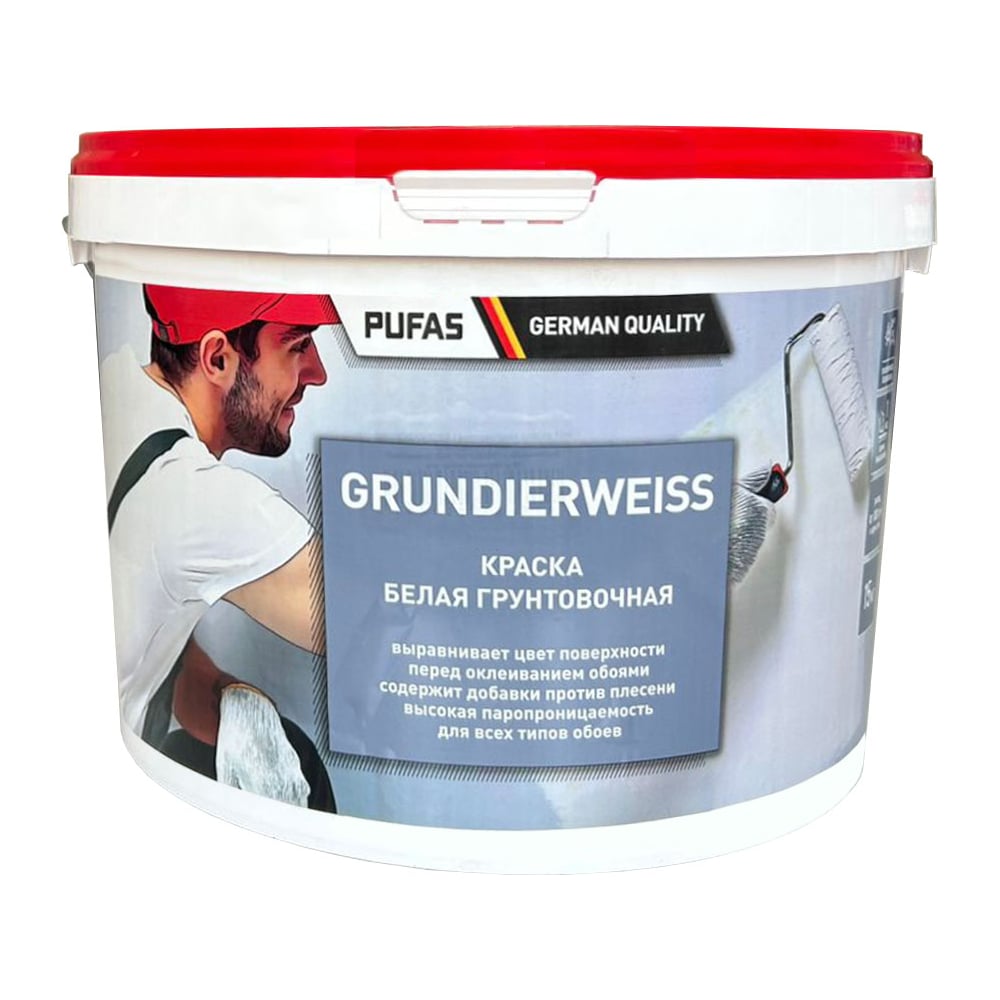 Изображение товара Краска грунтовочная Pufas GRUNDIERWEISS для внутренних работ 15 кг