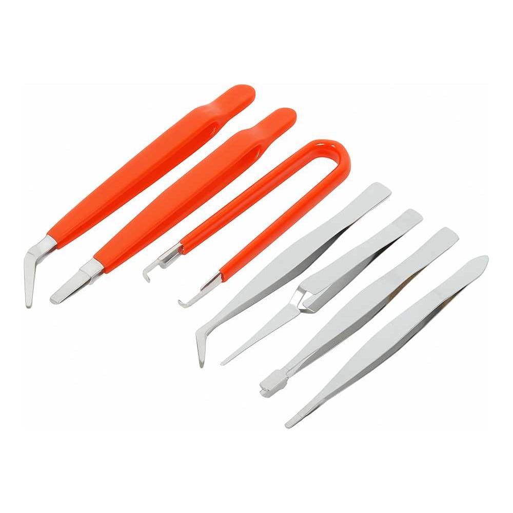 Изображение товара Набор пинцетов MOSTEK 7 шт профессиональный инструмент для маникюра и ухода