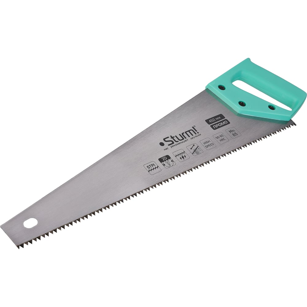 Изображение товара Ножовка по дереву Sturm 450мм 5TPI 2D зуб прочная универсальная