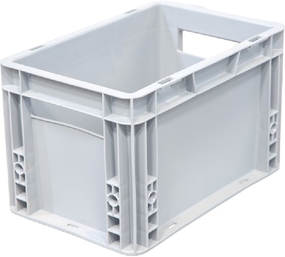 Изображение товара Ящик п/п 300х200х190 сплошной, гладкое дно, цв. серый Sembol Plastik 25227