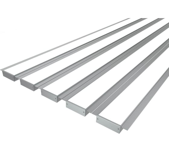 Изображение товара Комплект профиля LEDCRAFT LC-LPSH2090M55-3x5Silver 5 шт серебро (3м профиль+3м рассеиватель+2 заглушки+комплект шурупов) 1616340623