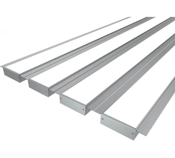 Изображение товара Комплект профиля LEDCRAFT LC-LPSH2090M55-2x4Silver 4 шт серебро (2м профиль+2м рассеиватель+2 заглушки+комплект шурупов) 1616240465