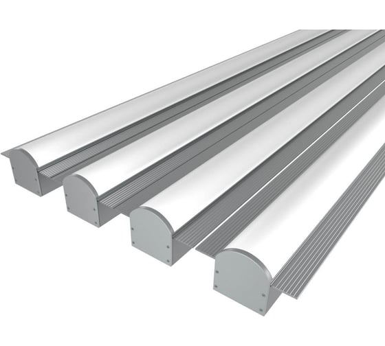 Изображение товара Комплект профиля LEDCRAFT LC-LPSH2564M36R-2x4Silver 4 шт серебро (2м профиль+2м рассеиватель+2 заглушки+комплект шурупов) 1616240464