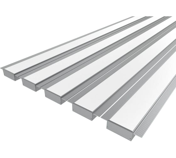 Изображение товара Комплект профиля LEDCRAFT LC-LPSH2080M44-3x5Silver 5 шт серебро (3м профиль+3м рассеиватель+2 заглушки+комплект шурупов) 1616340624