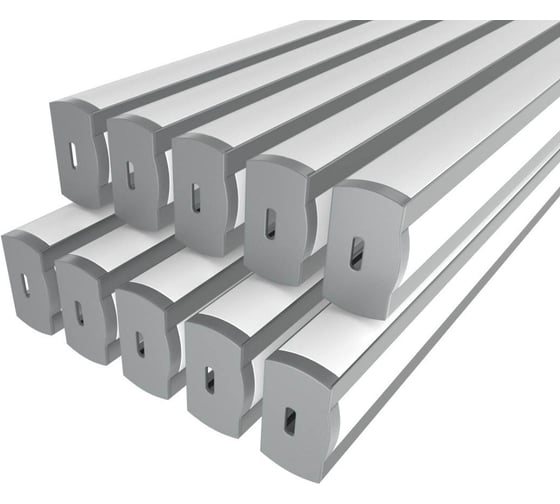 Изображение товара Комплект профиля LEDCRAFT LC-LPF2716M16-2x10Silver 10 шт серебро (2м профиль+2м рассеиватель 3шт+2 заглушки+2 крепежа) 1616240711