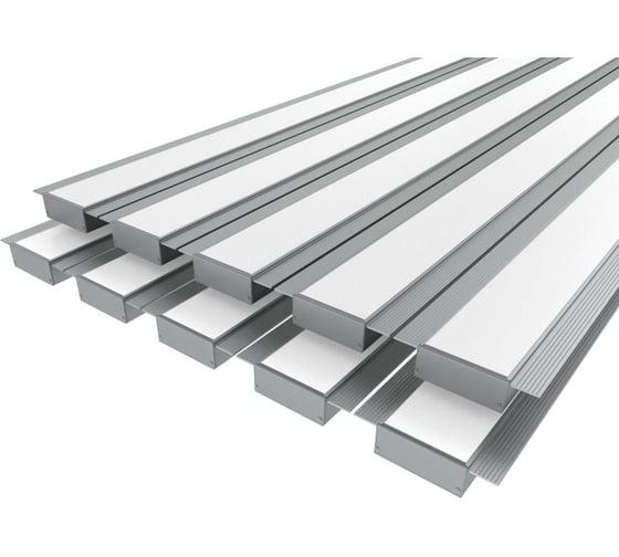 Изображение товара Комплект профиля LEDCRAFT LC-LPSH2080M44-2x10Silver 10 шт серебро (2м профиль+2м рассеиватель+2 заглушки+комплект шурупов) 1616240782