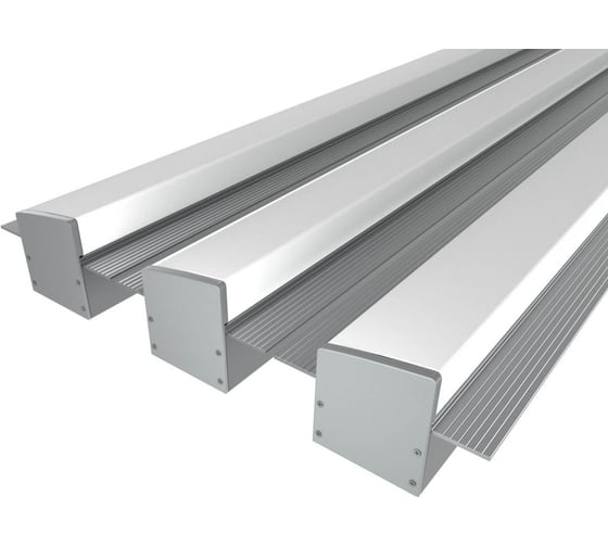 Изображение товара Комплект профиля LEDCRAFT LC-LPSH2564M36T-3x3Silver 3 шт серебро (3м профиль+3м рассеиватель+2 заглушки+комплект шурупов) 1616340305