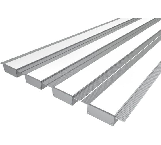 Изображение товара Комплект профиля LEDCRAFT LC-LPSH2065M34-2x4Silver 4 шт серебро (2м профиль+2м рассеиватель+2 заглушки+комплект шурупов) 1616240467