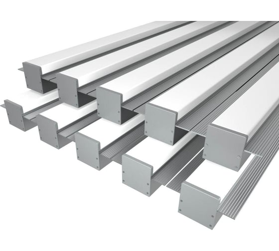Изображение товара Комплект профиля LEDCRAFT LC-LPSH2564M36-2x10Silver 10 шт серебро (2м профиль+2м рассеиватель+2 заглушки+комплект шурупов) 1616240778