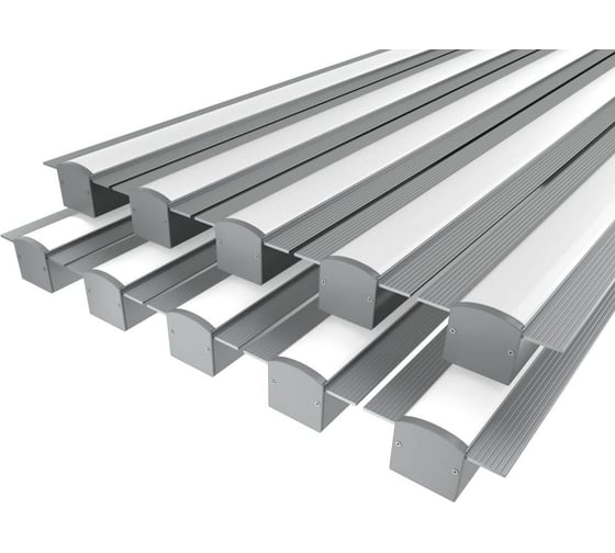 Изображение товара Комплект профиля LEDCRAFT LC-LPSH2558M28-3x10Silver 10 шт серебро (3м профиль+3м рассеиватель+2 заглушки+комплект шурупов) 1616340774
