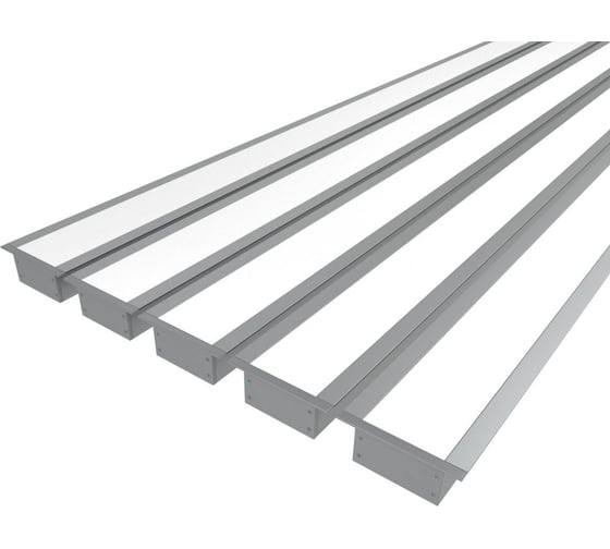 Изображение товара Комплект профилей Ledcraft LC-LPV2050M34-2x5Silver из 5 шт серебро (2м профиль+2м рассеиватель+2 заглушки+шурупов) 1616240595