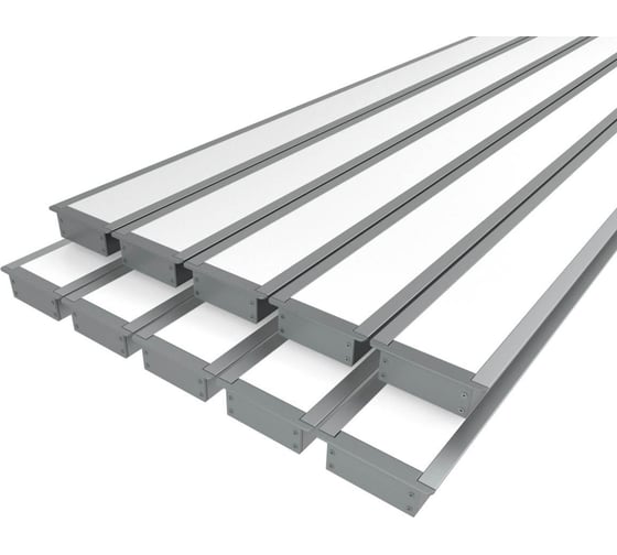 Изображение товара Комплект профилей Ledcraft LC-LPV2063M44-3x10Silver из 10 шт серебро (3м профиль+3м рассеиватель+2 заглушки+шурупов) 1616340752