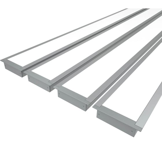 Изображение товара Комплект профилей Ledcraft LC-LPV2073M55-2x4Silver из 4 шт серебро (2м профиль+2м рассеиватель+2 заглушки+шурупов) 1616240445