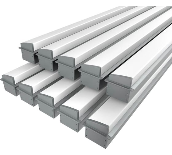 Изображение товара Комплект профилей Ledcraft LC-LPV2544M36T-2x10Silver из 10 шт серебро (2м профиль+2м рассеиватель+2 заглушки+шурупов) 1616240719