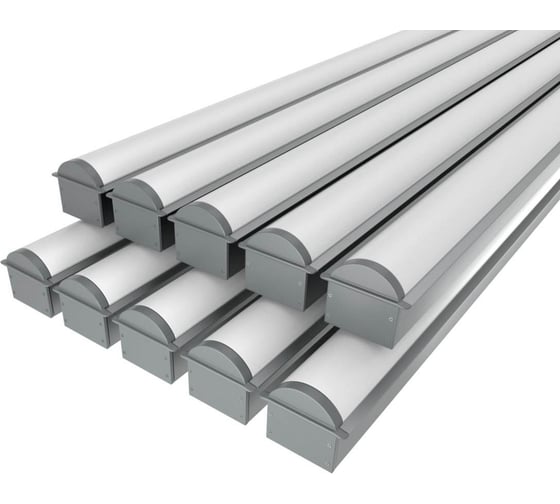 Изображение товара Комплект профилей Ledcraft LC-LPV2544M36R-2x10Silver из 10 шт серебро (2м профиль+2м рассеиватель+2 заглушки+шурупов) 1616240720